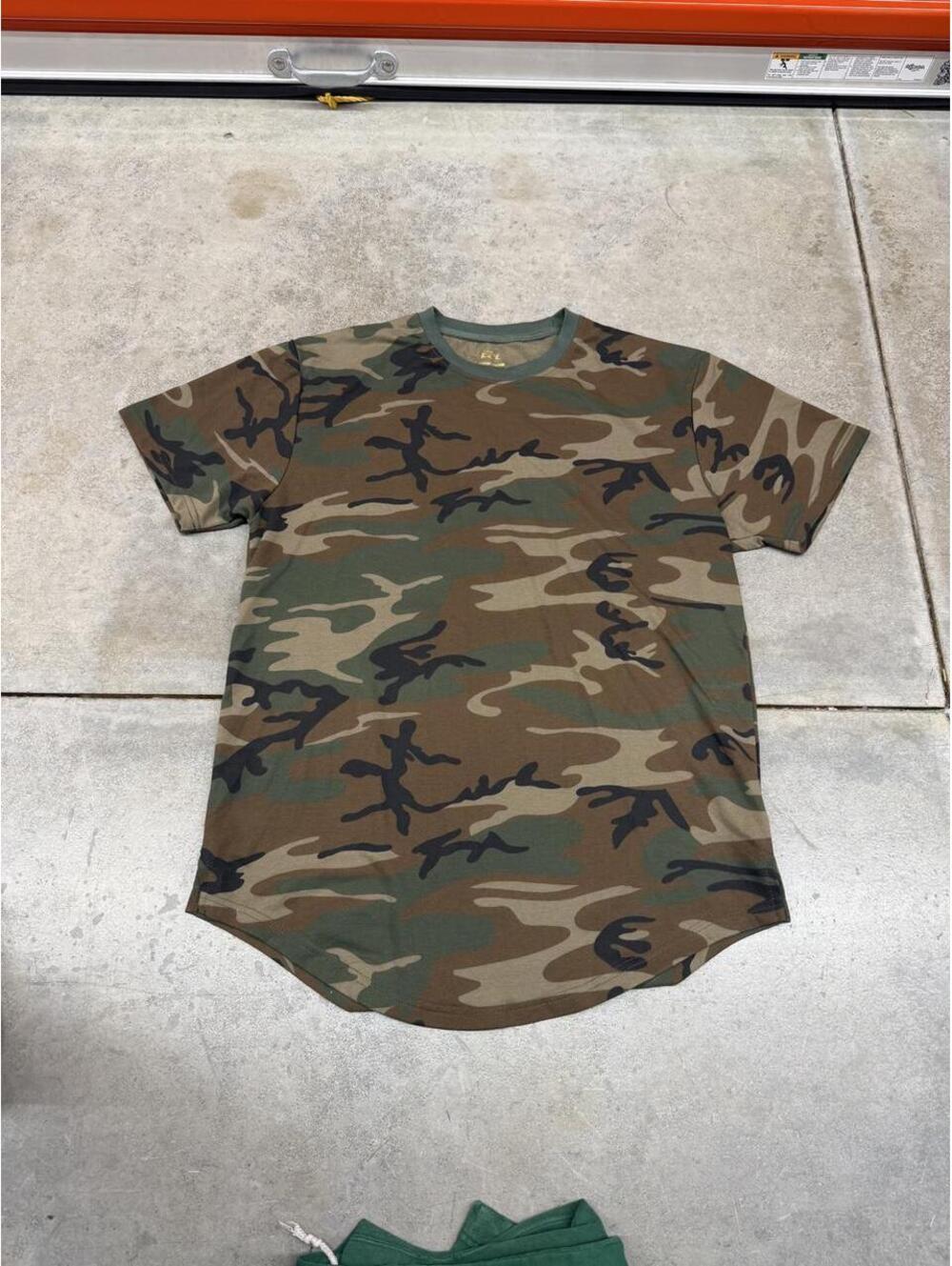 vintage woodland camo all over print shirt size xl